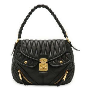 MIU MIU Black Leather Shoulder Bag